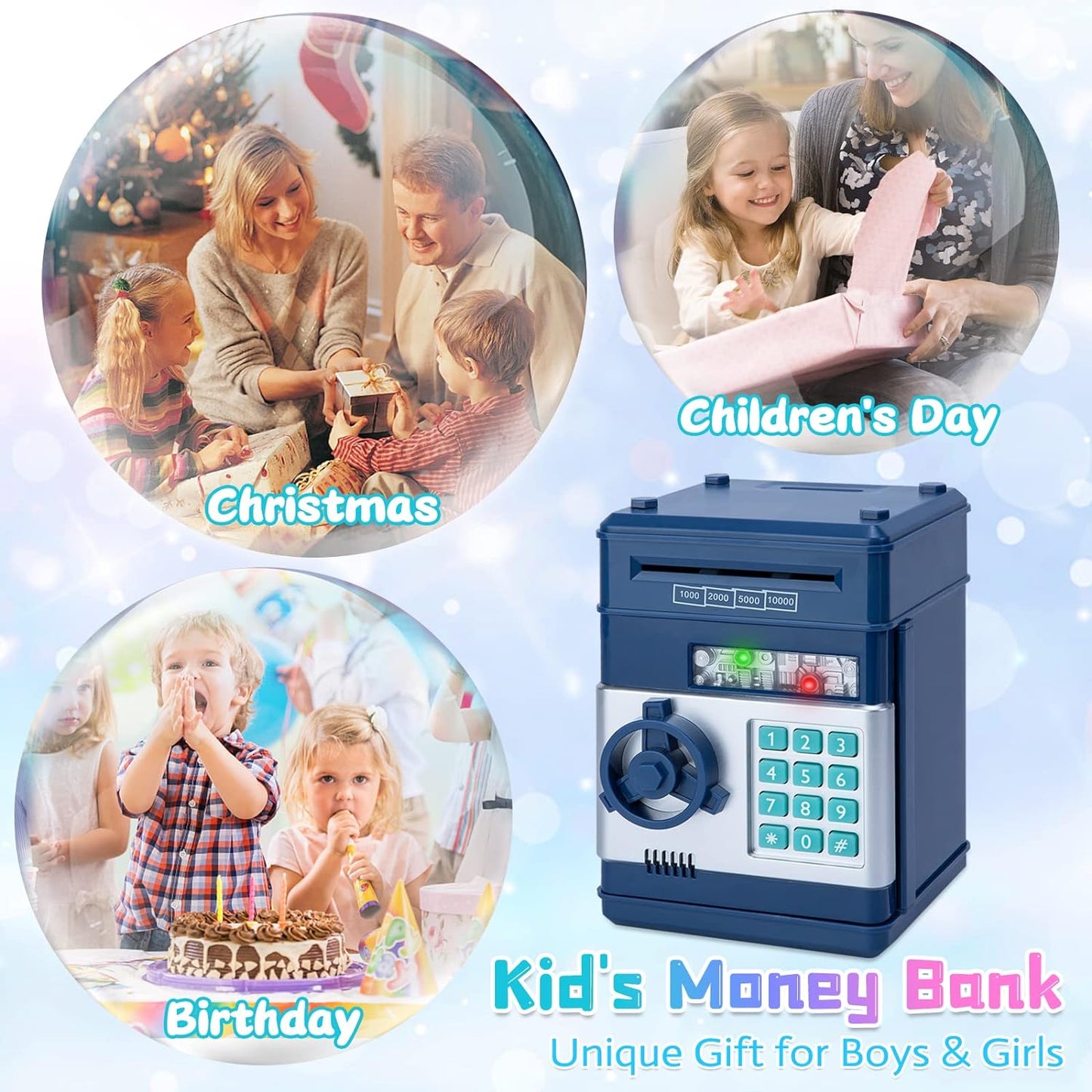 Refasy Piggy Bank Cash Coin Can ATM Bank Electronic Coin Money Bank for Kids-Hot Gift
